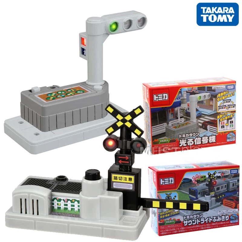 Original TAKARA TOMY Tomica Plarail Traffic Light Trains and Automobiles Alloy Car Simulation Scene Model Toys Gift for Children