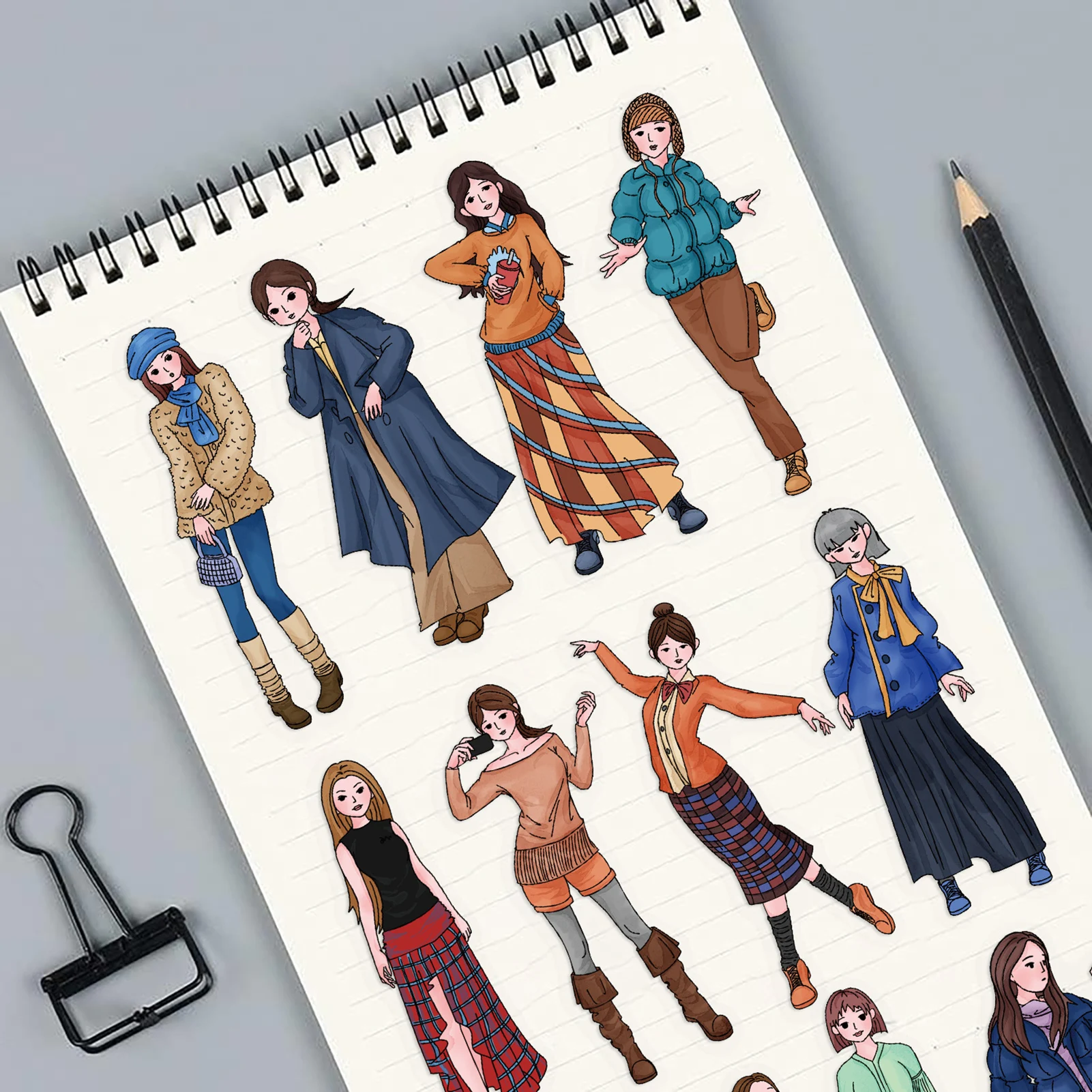 50-adesivos-transparentes-de-pet-com-desenhos-de-meninas-impermeaveis-para-decoracao-de-cadernos-e-diarios