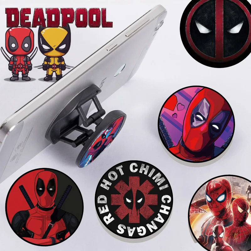 

Disney Deadpool Movie Peripheral Phone Holder Cartoon Anime Portable Cell Phone Ring Folding Stand Best Friend Holiday Gifts