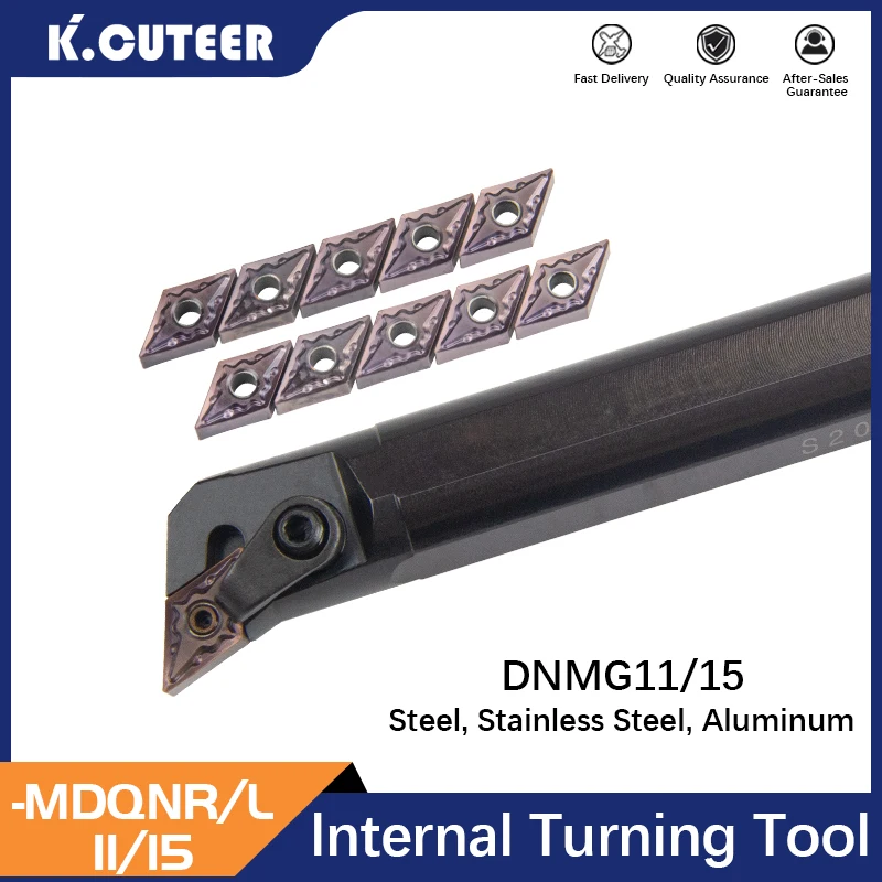 Suporte de Ferramenta de Torneamento Interno Dnmg Inserções de Carboneto Barra de Torno Cnc Conjunto de Ferramentas de Corte 1pc S20r-mdqnr11 S32t-mdqnr15 S40t-mdqnr15
