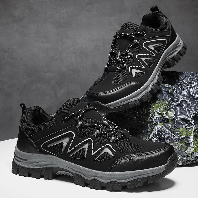 

YRZL Нескользящая обувь для мужчин 2025 Водонепроницаемая уличная походная обувь для мужчин Нескользящие зимние треккинговые ботинки Прочные кроссовки для трейлраннинга
