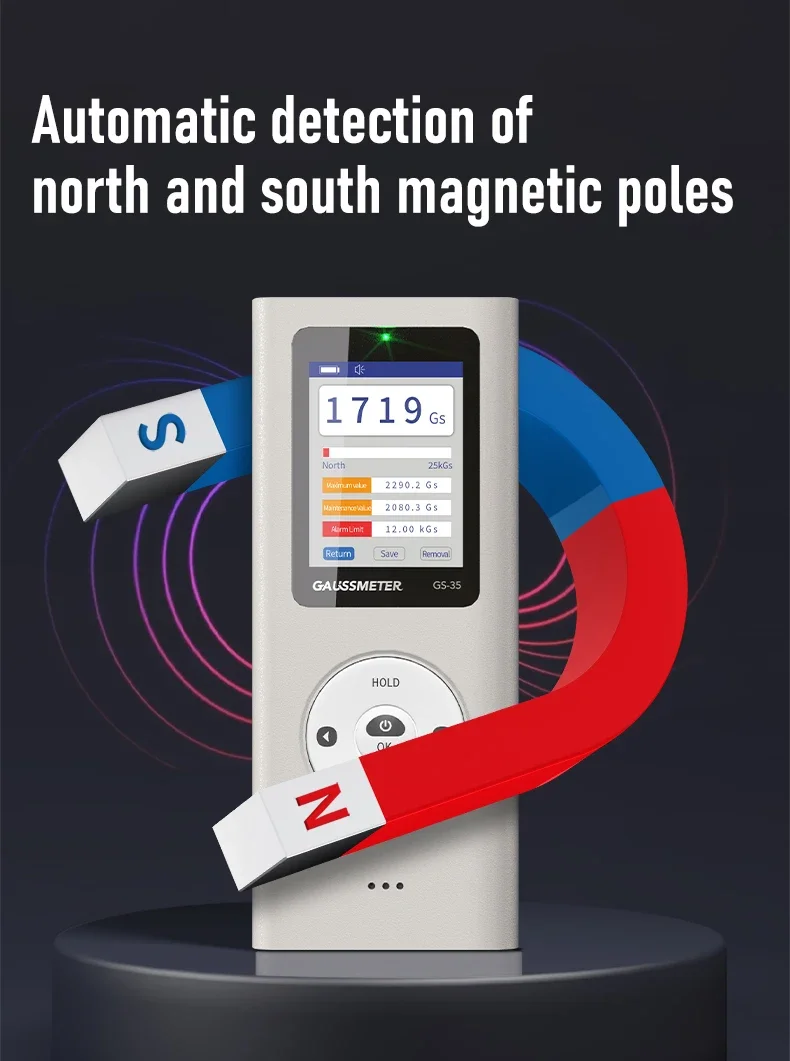 Aikesi เครื่องตรวจจับมิเตอร์สนามแม่เหล็กไฟฟ้า Gauss Tesla Meter เครื่องมือทดสอบ