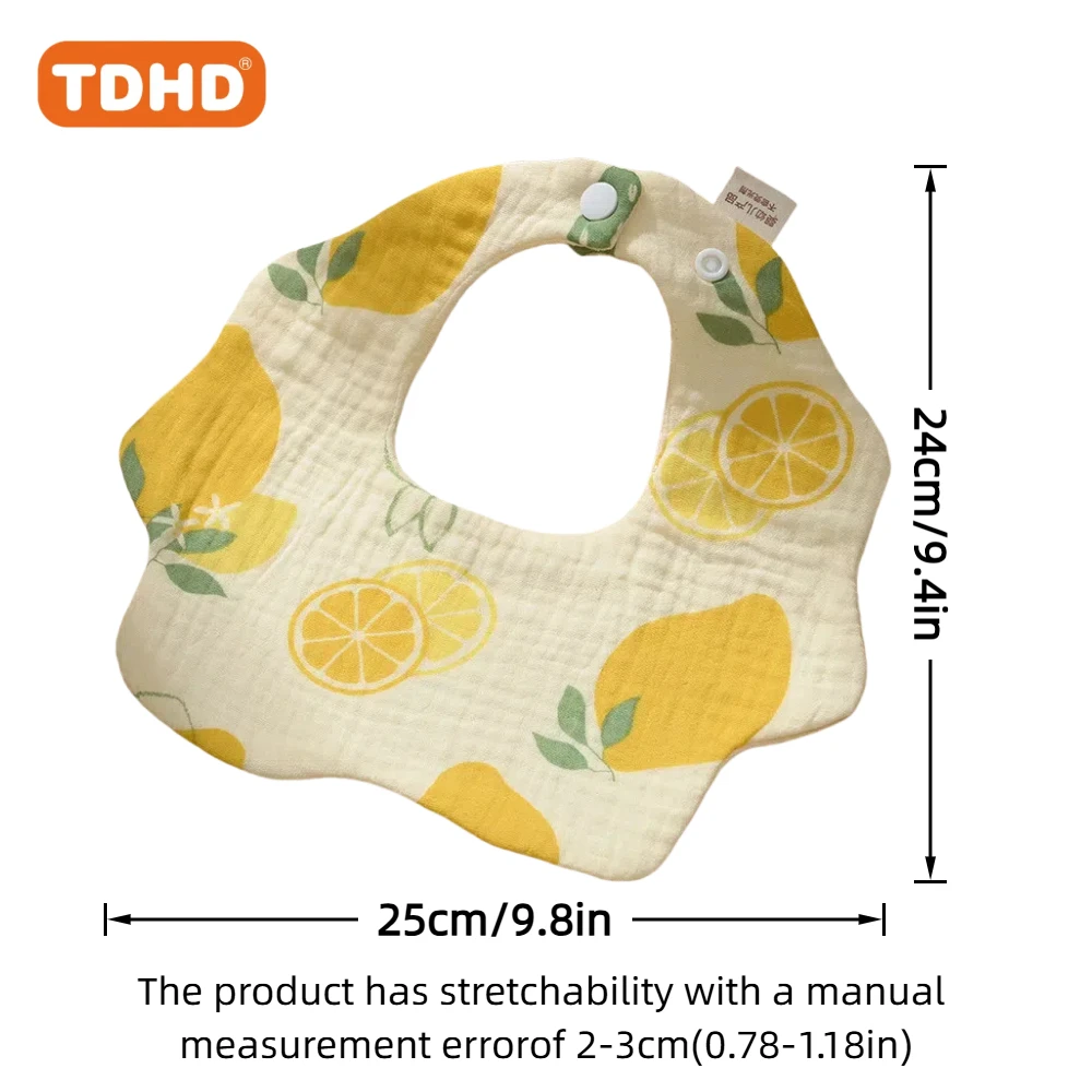TDHD Celemek Air Liur Bayi Muslin untuk Anak Laki-laki Perempuan 1 Pak, Celemek Bayi Dapat Disesuaikan untuk Air Liur dan Tumbuh Gigi, Celemek Bandana Bayi Katun Lembut