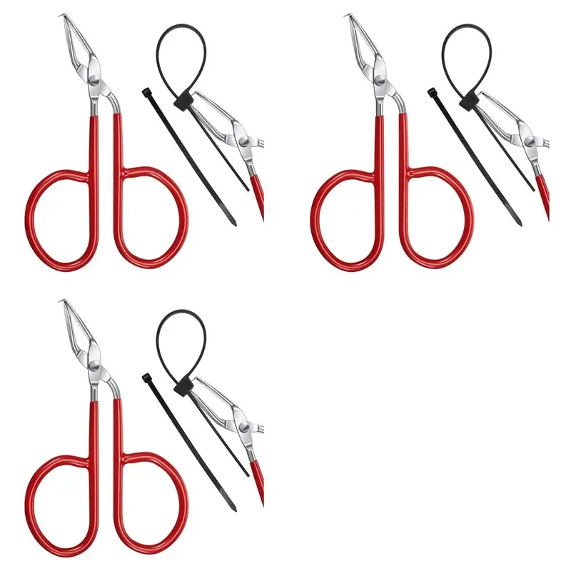 M12K-3X Cable Tie Opener Zip Tie Cable Tie Remover Tool Stainless Steel Zip Tie Cutter Tool With Silicone Handle