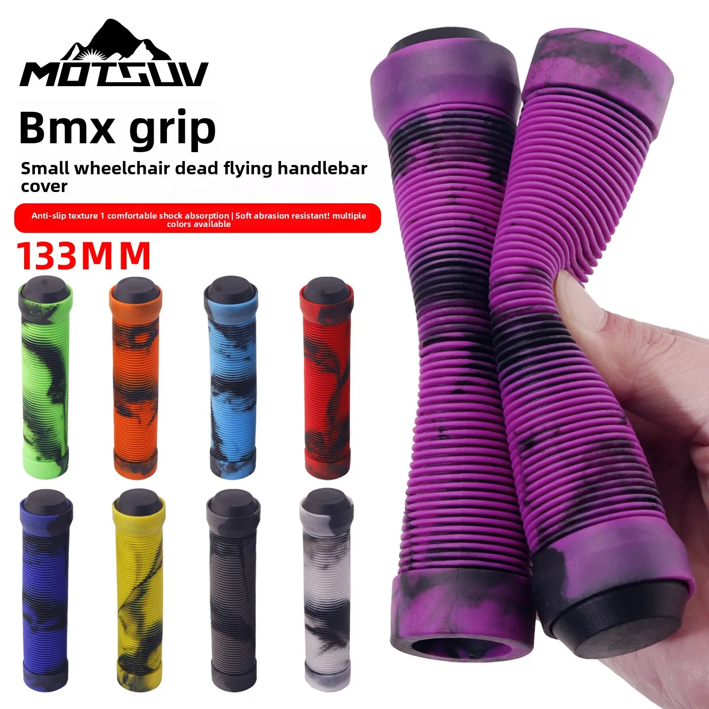 

Bike Handlebar Grips Rubber Comfortable Bicycle Handle Grip for MTB/BMX with Plastic End Caps Bicycle Grips Rubber grip