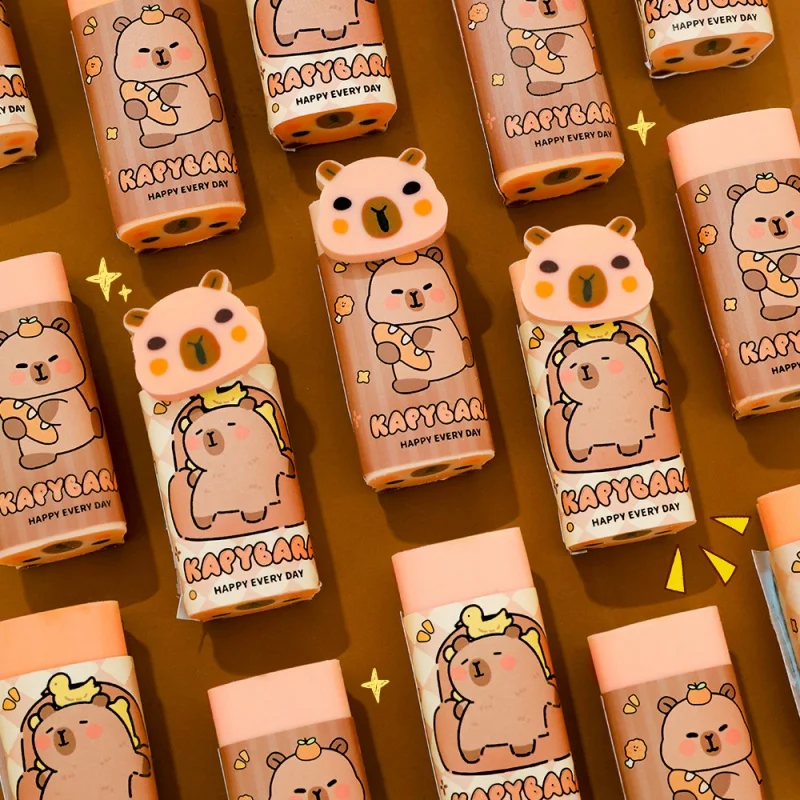 24個-ロットかわいいカピバラ消しゴムかわいい筆記用具ゴム鉛筆消しゴム文房具キッズギフト
