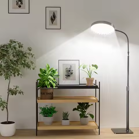 Led Grow Light Indoor Plants 6000K Full Spectrum With Stand AC85-265V Floor Plant Growing Lamp Auto ON/Off Timer 4/8/12Hours