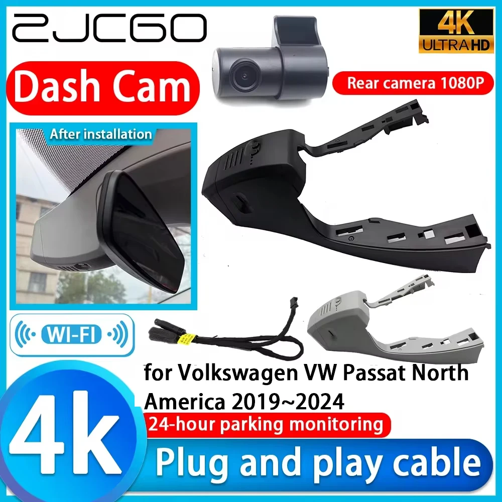 

Video Recorder 4K UHD Plug and Play DVR Dash Cam for Volkswagen VW Passat North America 2019~2024