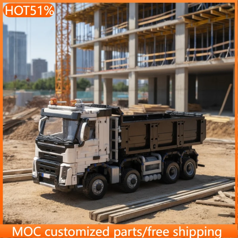 3440 Pezzi Veicolo da Costruzione Camion Ribaltabile MOC, Blocchi di Costruzione Modulari Personalizzabili, Modello Educativo DIY, Giocattolo per Ragazzi, Regalo di Compleanno