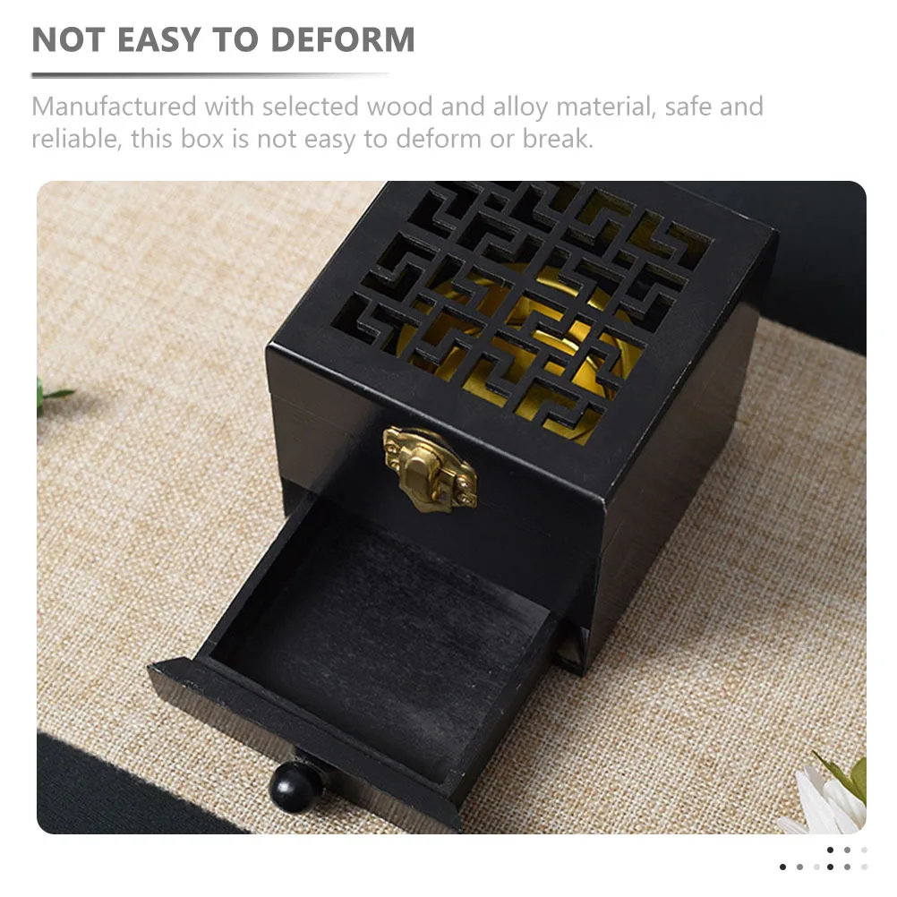 

Wooden Incense Box Chinese Style Aromatherapy Burner For Home Office Meditation Hollow Censer Incense Holder Container