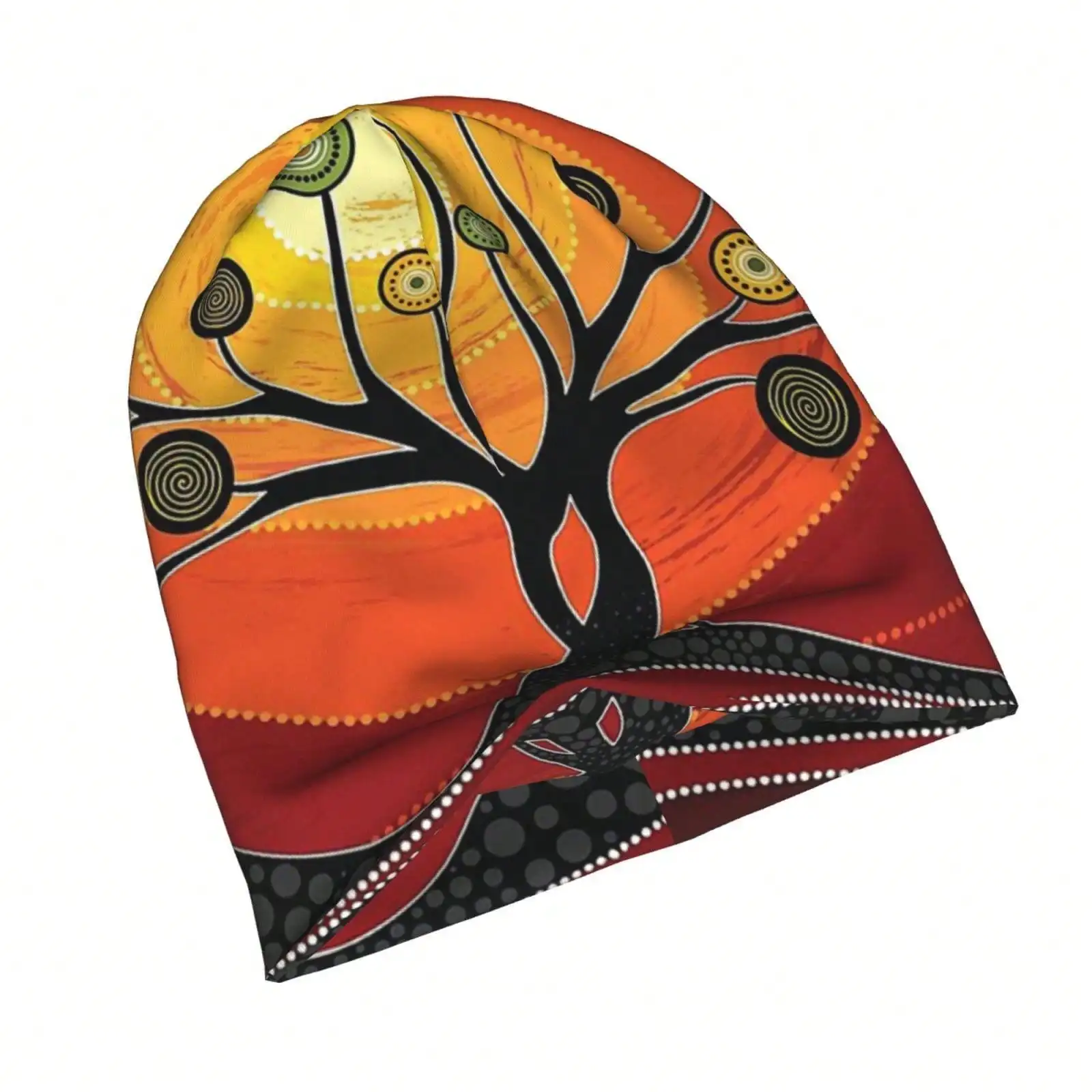 Australian Aboriginal Outdoor Hats Warm Orange Thin Hat Bonnet Hipster Skullies Beanies Caps Men Women\'s Earmuffs Boyfriend Gift