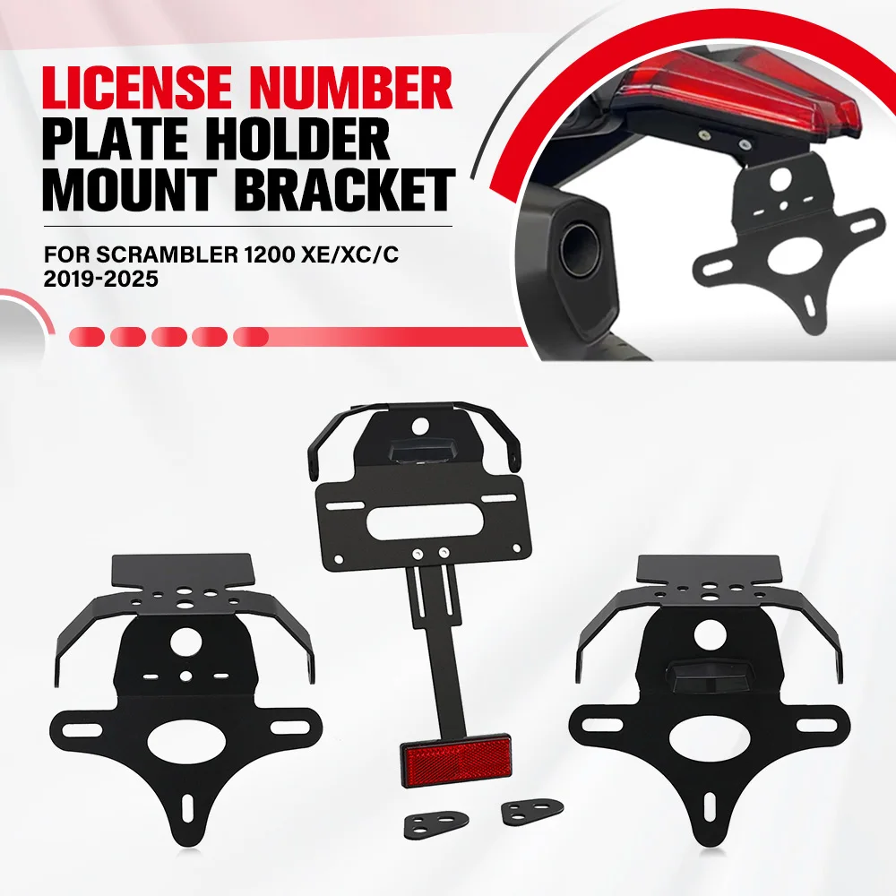 

For Scrambler 1200 XE/XC/C 2019 2020 2021 2022 2023 2024 2025 License Plate Holder Motorcycle Rear Tail Tidy Fender Eliminator