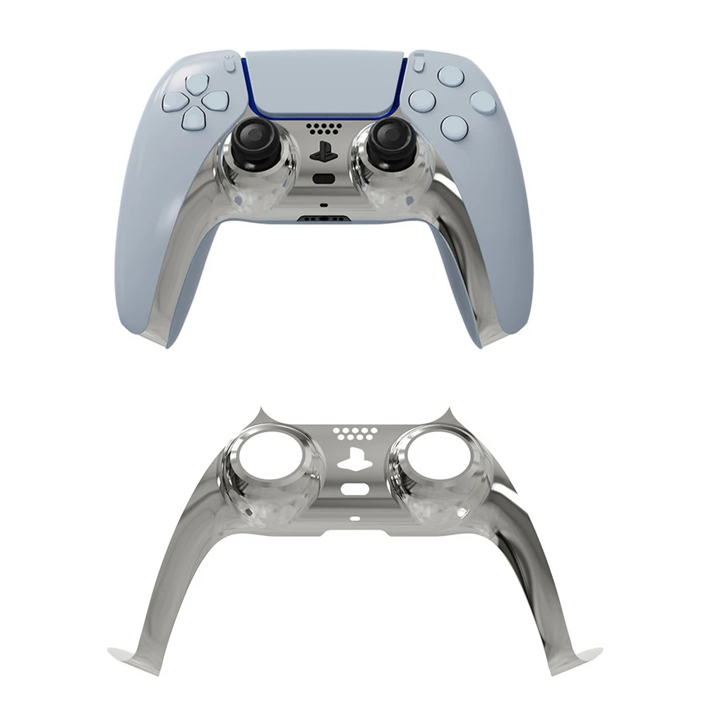 Chrome DIY Replacement Controller Shell Glossy Decorative Trim Shell Custom Plates Cover Compatible With PS5 Controller