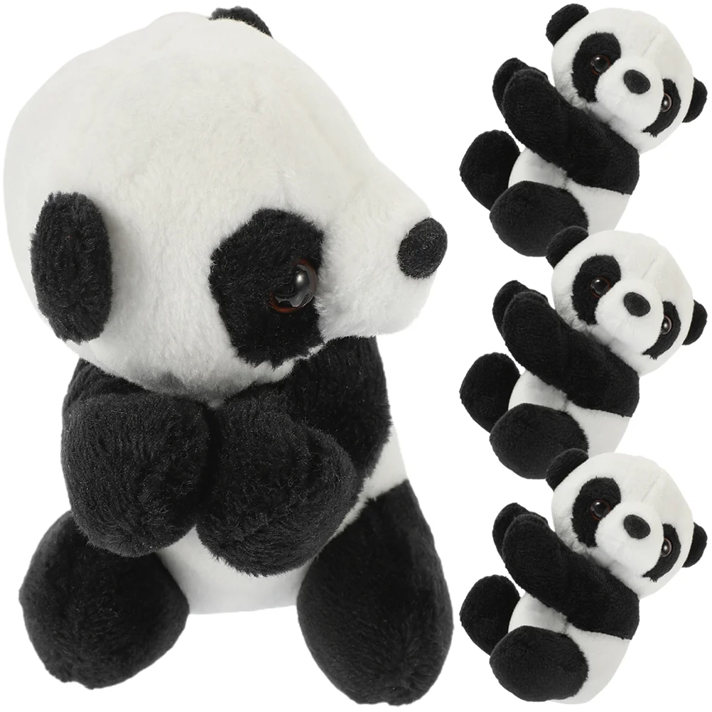 

4 Pcs Finger Panda Plush Simulation Clip Stuffed Toy Animal for Photo