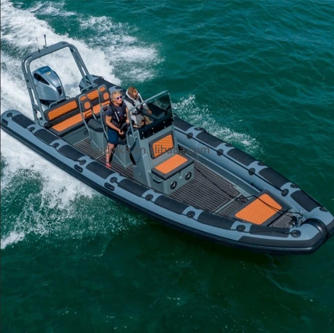 Deluxe 25ft RHIB 760 Orca Hypalon/PVC Aluminum RIB Good Quality Inflatable Rowing Boat For Surfing Lake Saltwater Available For