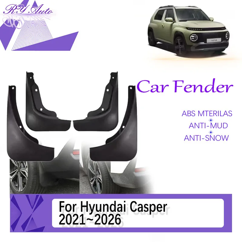 

Car Mud Fenders For Hyundai Casper EV Electric Inster AX1 2021 2022 2023 2024 2025 2026 ABS Door Guard Mudflaps Auto Accessories