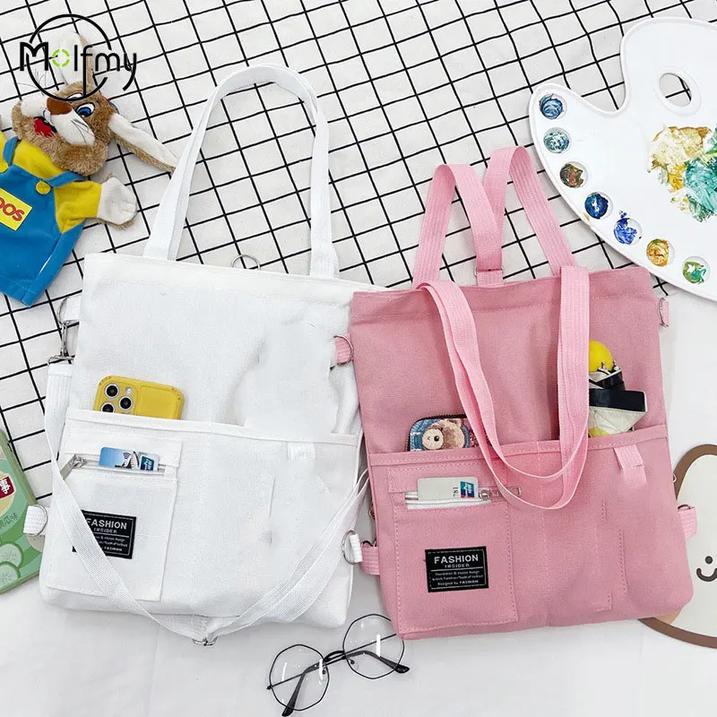 New Women's Crossbody Handbag Female Shopper Fashion Simple Quality Korean Designer Shoulder Canvas Bags For Women Tote Backpack