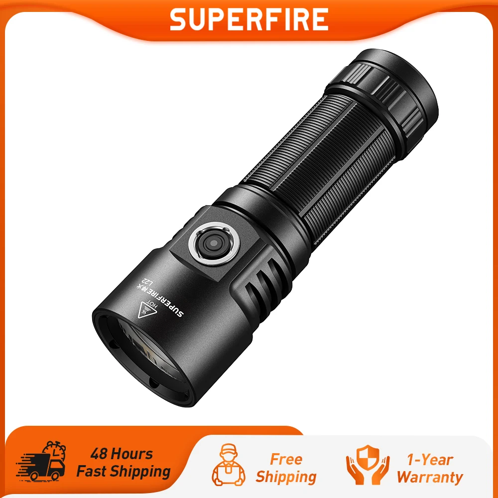 ไฟฉายซูเปอร์ไฟร์ L22 60W กำลังสูง สว่างพิเศษ สำหรับตั้งแคมป์กลางแจ้ง ฉุกเฉิน แบตเตอรี่ 5000mah ชาร์จ USB-C ไฟ LED 3 ดวง