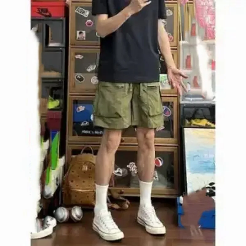 Men's Nylon Quick-Dry Cargo Shorts Summer Sports Multi-Pocket Five-Point Pants American Functional Tactical Shorts