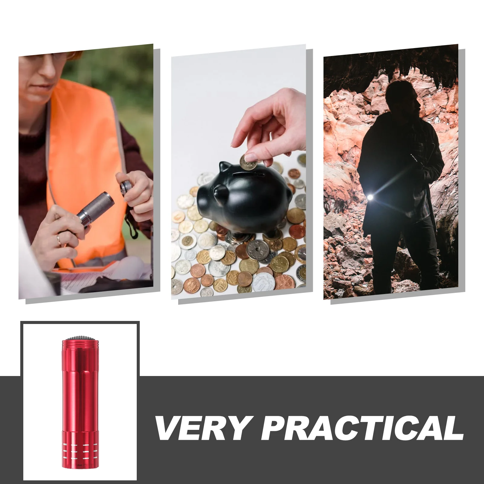 Verborgen Container Zaklamp Geld Opbergdoos Sieraden En Containers Geheim Led Rood