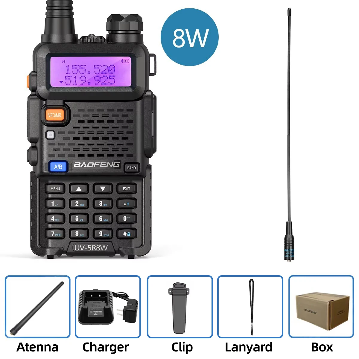 Baofeng Walkie Talkie UV 5R 5W 8W Dual Band Ham Two Way Radio Vhf Uhf FM Radio Handheld Transceiver Jagen 16KM