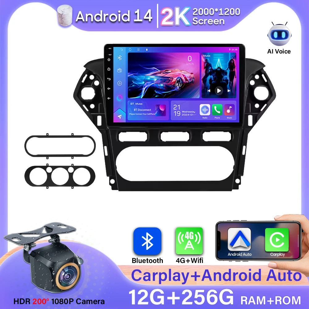 

Android Auto Car Radio Ford Mondeo 4 mk4 2010-2014 Video Stereo No 2din Carplay Multimedia Player GPS Navigation 2k Autoradio
