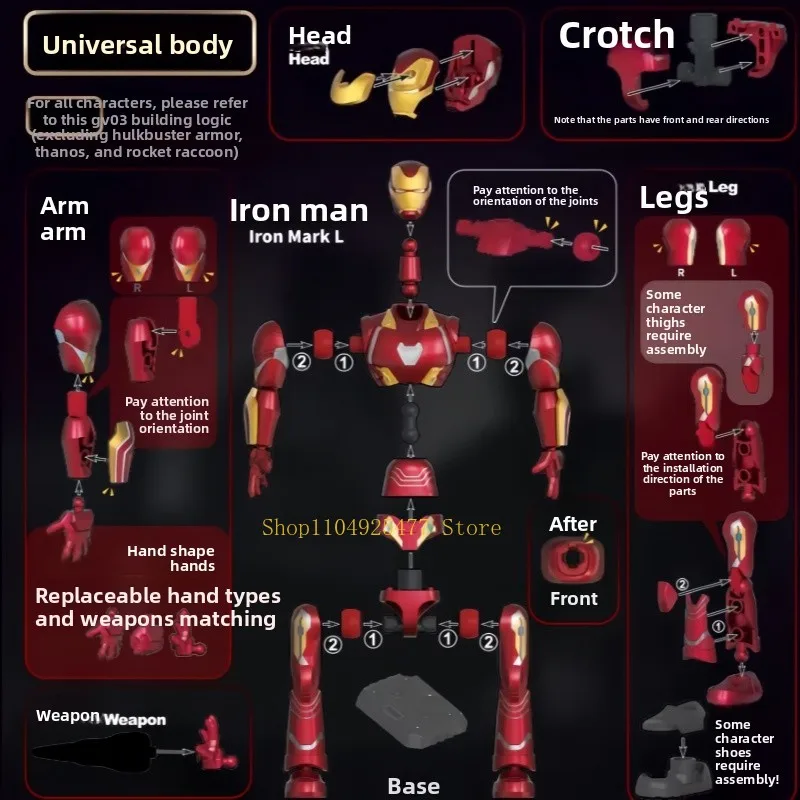 BLOKEES Marvel Hero Block Man Star Edition3 Generation Iron Man MK50 Captain AmericaAssembled Model Desktop Toy Gift Ornament