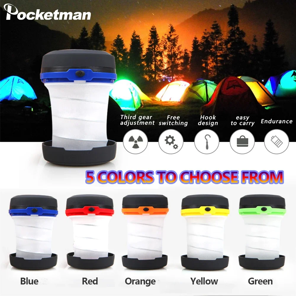 Portable LED Camping Lantern Waterproof Emergency Light Night Tent Lights Super Bright Camping Light Hanging Lamp