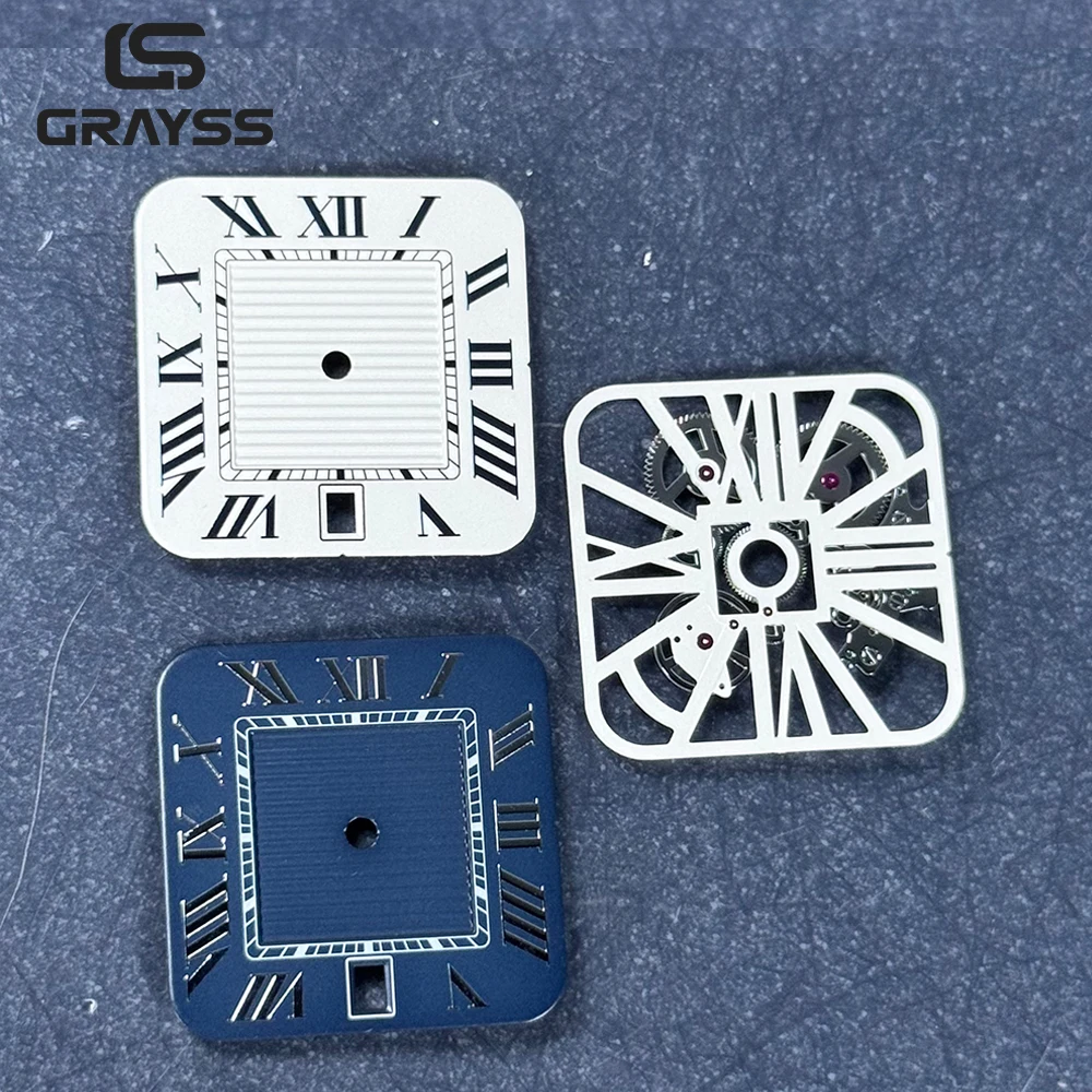 قرص مربع موديل هيكل عظمي قرص ميكانيكي قرص روماني قرص سانتوس NH35 NH70 ساعة يد تعمل بالحركة أدوات إصلاح الملحقات