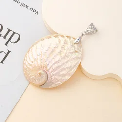 Charm Conch Freshwater Shell Irregular Pendant Natural Mother of Pearl Shell High Gloss Pendant Jewelry Making DIY Necklace