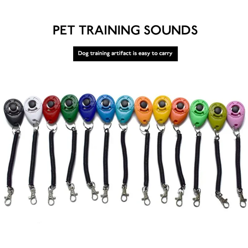 Plastic Clicker for Training Dogs and Cats Pack of 10 Adjustable Wrist Strap Audible Key Ring Dog Whistle