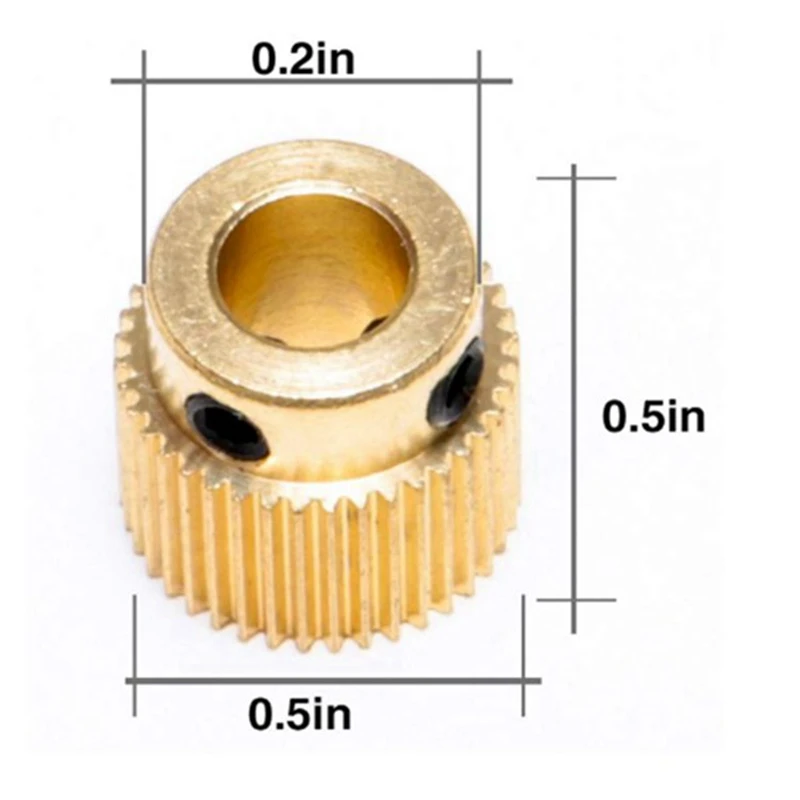 QA06R 12PCS Mk7 MK8 Extrusion Gear 26 Tooth Teeth Brass Drive Gear Feeding Gear Wheel for Anet A8 CREALITY 3D Printer Extruder