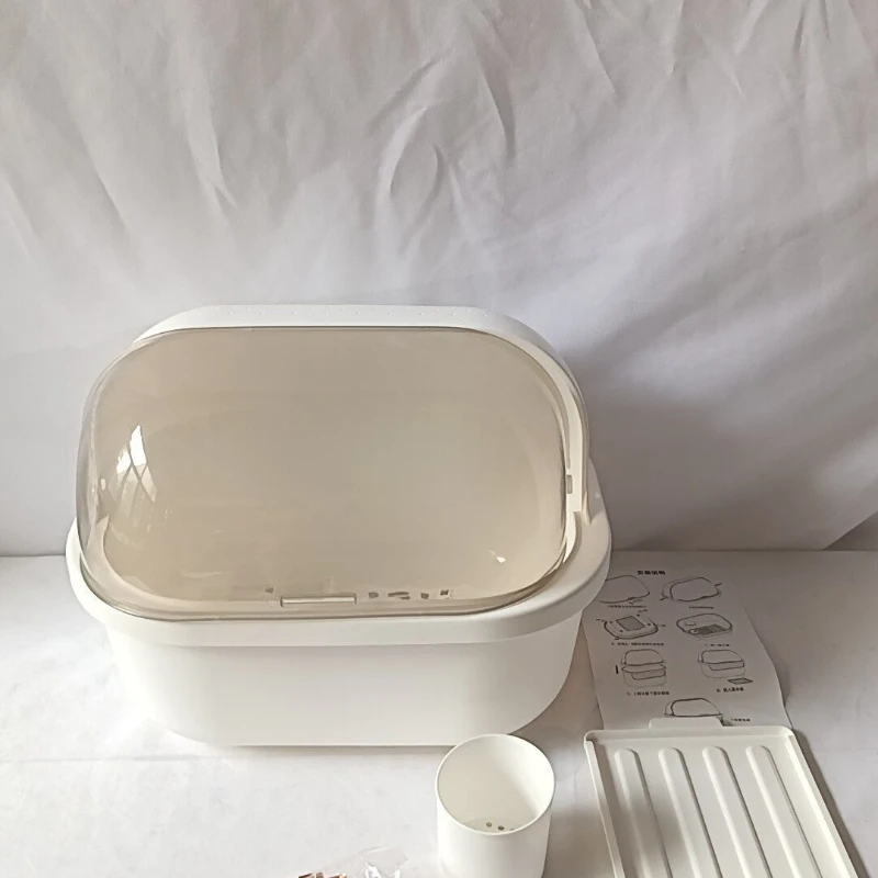 

Сушилка для кухонной раковины с крышкой, поддон для сушки посуды и контейнер для хранения, прочный пластиковый коврик для сушки столовых приборов, тарелок и чашек