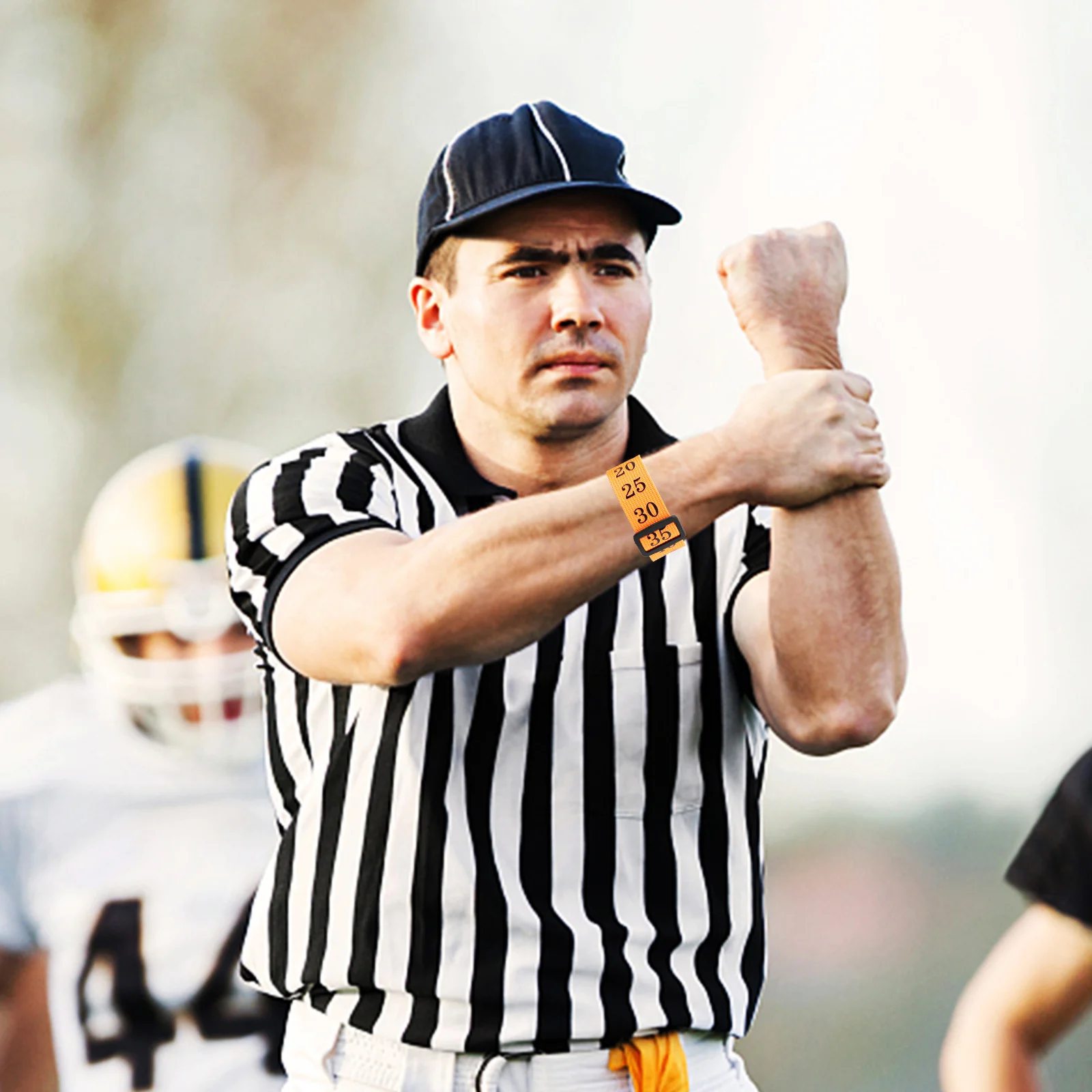 4 Buah Klip Rantai Wasit Sepak Bola Tali Pergelangan Tangan Bernomor Paduan Plastik Nilon Tahan Lama Aksesori Sepak Bola Perlengkapan Wasit