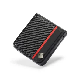 For Samsung Galaxy Z Flip 7 6 5 4 3 Case Luxury Carbon Fiber Texture PU Leather Shockproof Protective Plastic Back Phone Cover