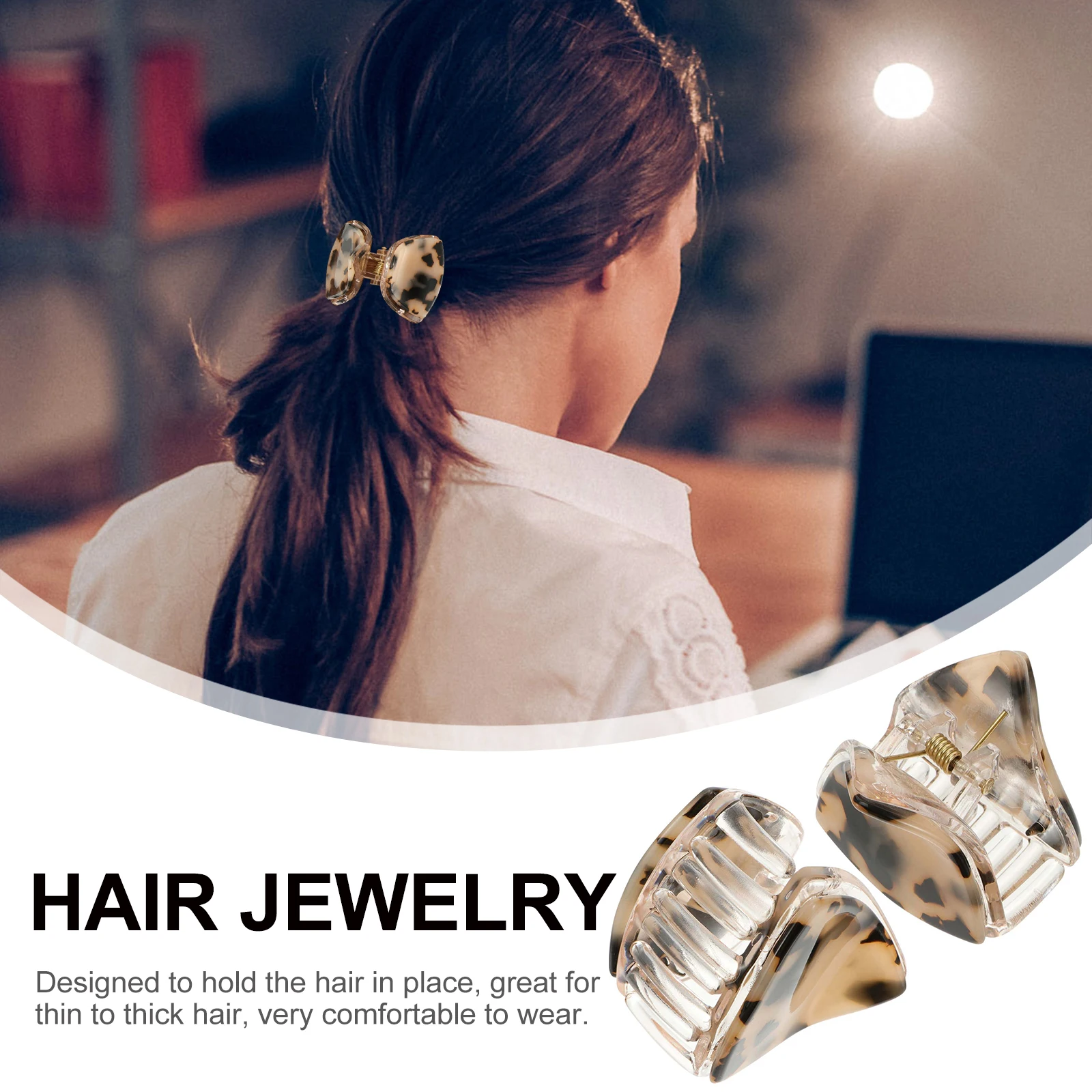 

2pcs Cat Ear Clips for Women Thick Thin Hair Claw Vintage Creative Fashion Woman Hair Decor Accessories Hairpins