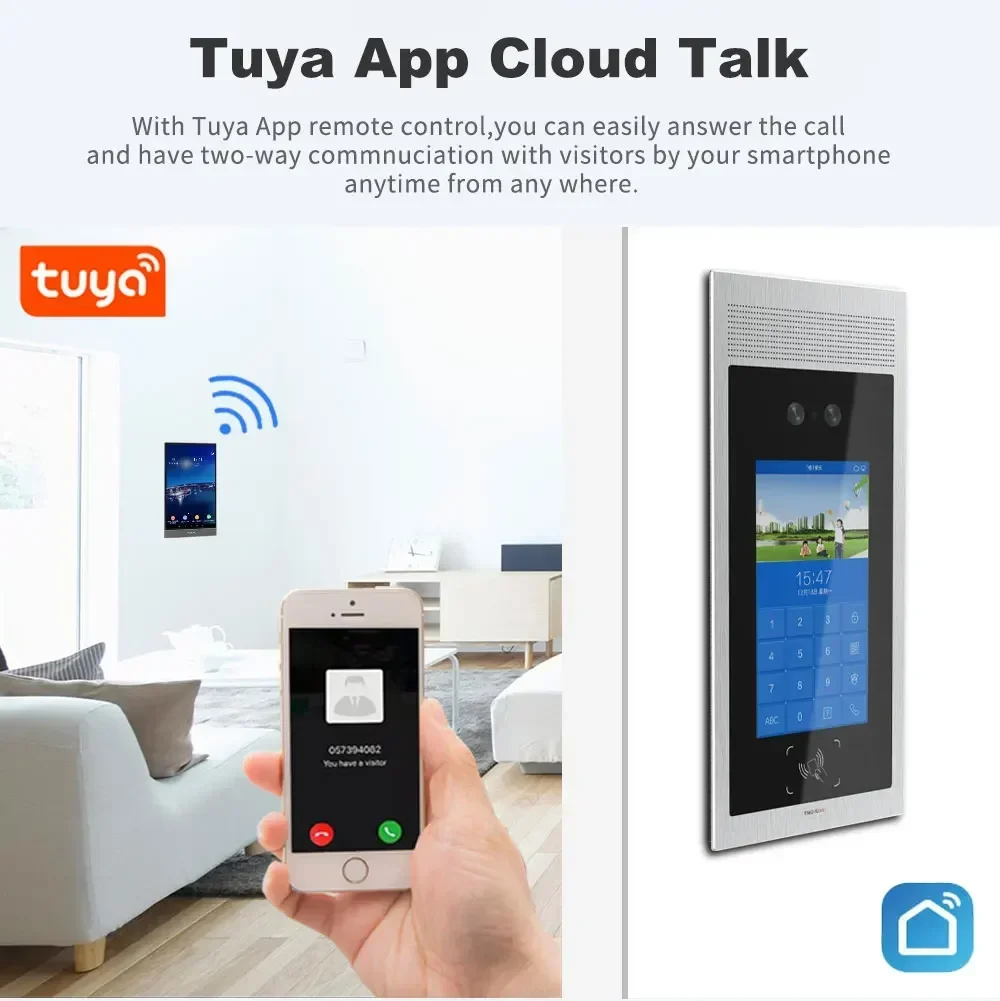 Apartment Intercom Ip Video Intercom High Resolution Dual Camera Wifi Intercom System With Card Unlock Access Entry System