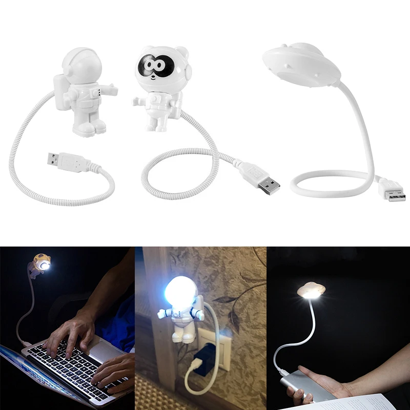 

Astronaut Night Light LED Reading Lamp USB Flexible LED Desk Lamp Spaceship Light Cartoon Panda Lamp For Computer Laptop Decor