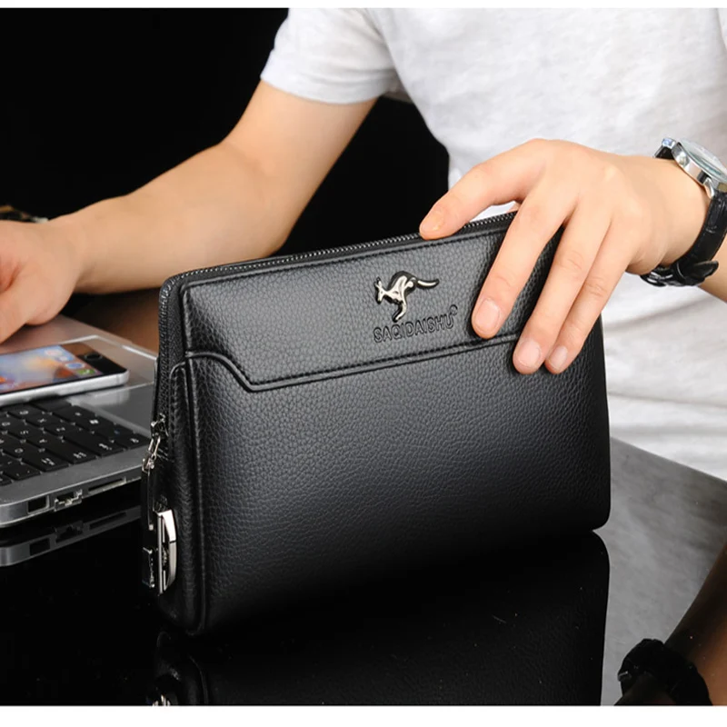 High quality soft leather Combination lock Men's Handbag 6 card wallet Business clutch bag Designer handbag man bolsos 클러치 백