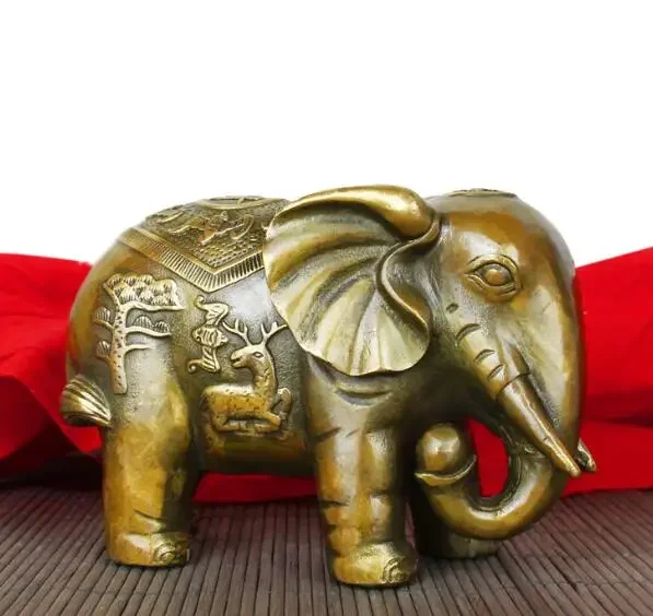 

Copper Statue Open the Light pure copper elephant ornaments, Feng Shui Lucky Elephants statue, office decoration, home decor gif