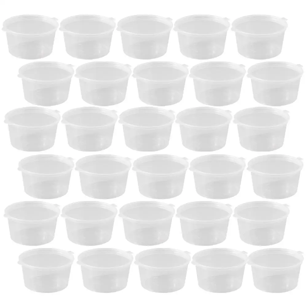 

100 Pcs Sauce Packing Boxes Condiment Cups Takeaway Containers Sealing Lids Plastic Burger Seasoning Holder To PP