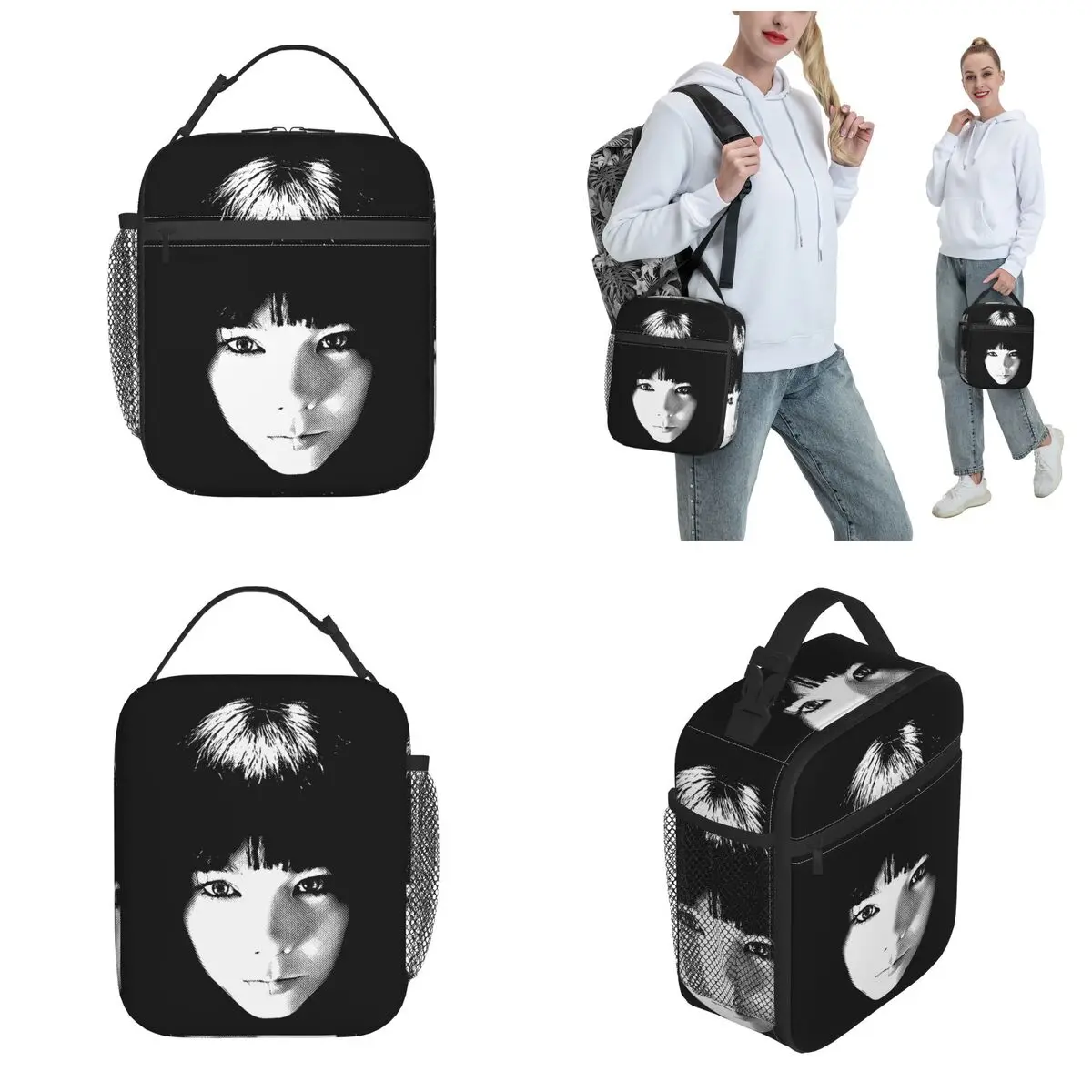 Bjork Face Head Gothic Thermal Insulated Lunch Bags for Picnic Portable Food Container Bags Cooler Thermal Lunch Boxes