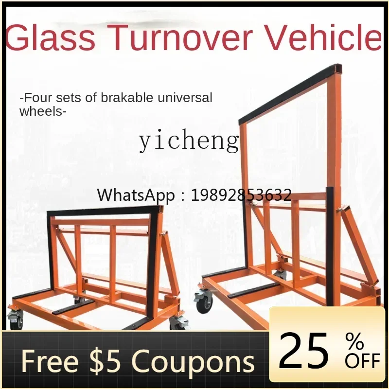 

glass door and window cart new foldable retractable pulley with four-wheel truck
