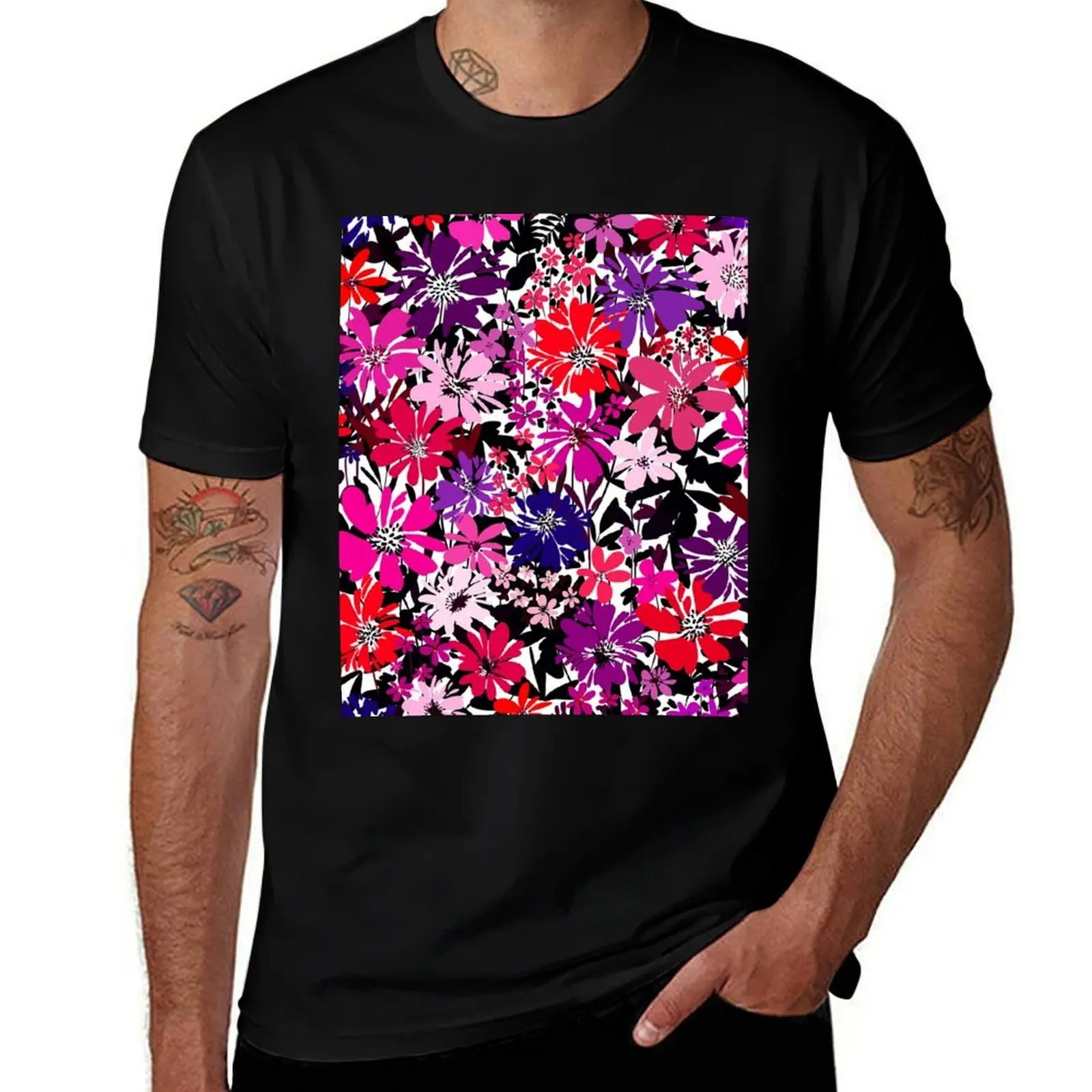 

Modern Floral Illustration, Flowers art 1 T-Shirt t shirts cotton 100% t shirt man luxury essential t shirt T-Shirt