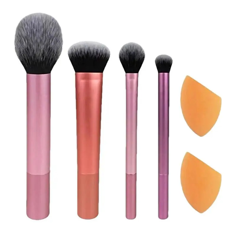 

6pcs Soft Fluffy Makeup Brushes Set for Cosmetics Foundation Blush Powder Eyeshadow Blending brush with Makeup Sponge Egg