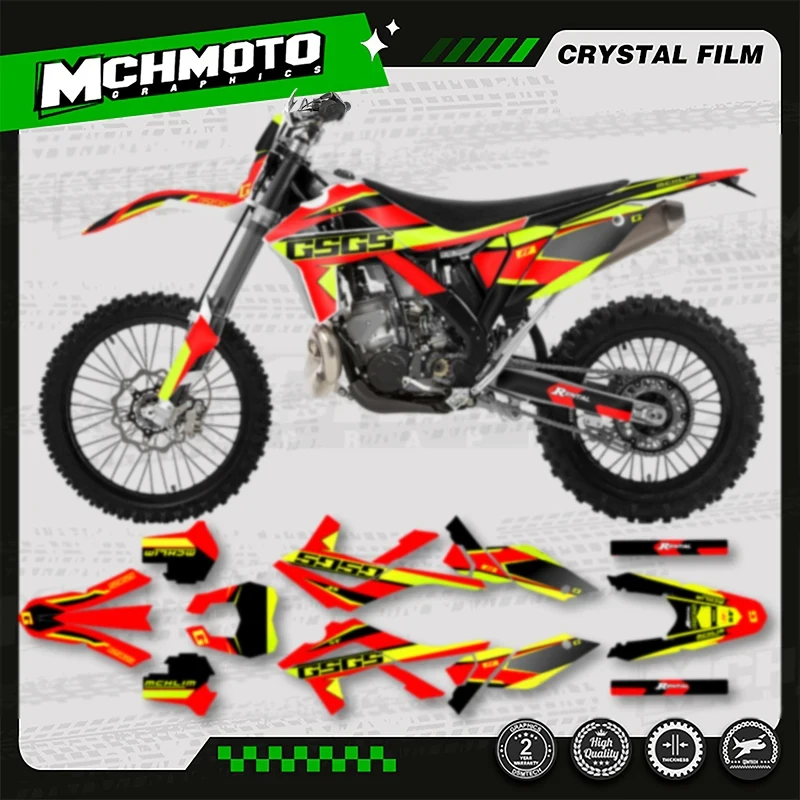 

MCHMFG Custom Team Graphics Adhesive Decals for 3M Stickers Kit for GASGAS EC 250 300 MC 2012 2013 2014 2015 -2017 005