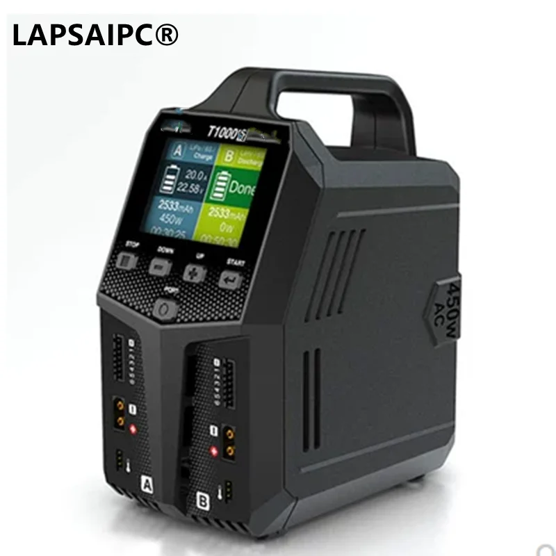 Lapsaipc for SkyRC T1000 450W 20A  AC/DC Dual Balance LiPo Charger for 1-6S LiPo Battery