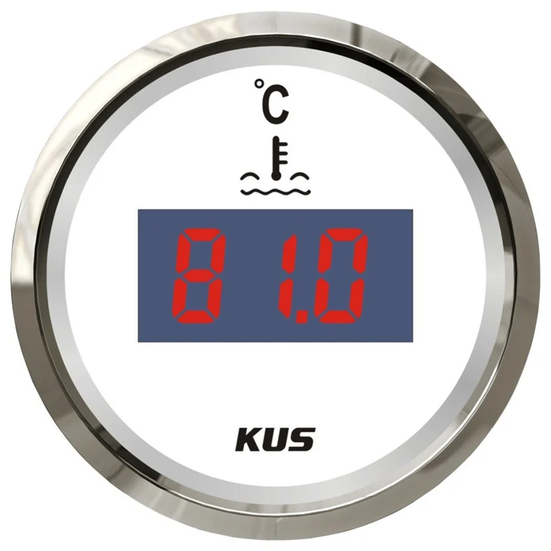 KUS Auto Digital Water Temp Gauges Modified 287.4-22.4ohm Marine Water Temperature Meters Black 12/24V for Boat Car 25-120Degree