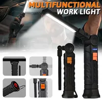 Rechargeable Magnetic Work Light Flashlight Portable Camping Lantern LED Lamp with Hook 360° Rotating,Outdoor Fishing Emergency