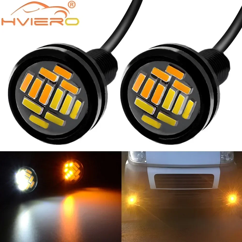 

2PCS 23mm 4014 Car 12Led Eagle Eye Turn Signal DayTime Running Light Spot Lamps Auto Backup Motor Parking DayLamp DRL Waterproof